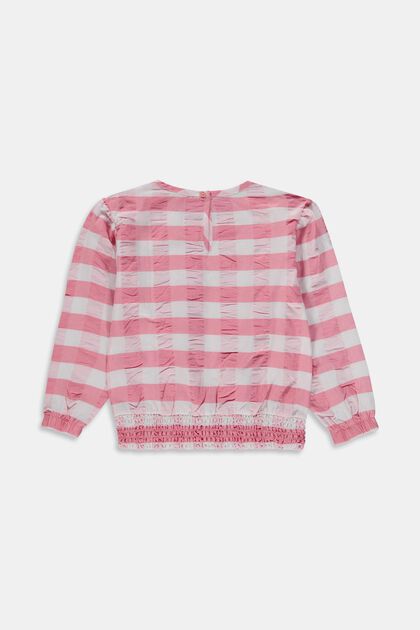 Checked Smocked Blouse