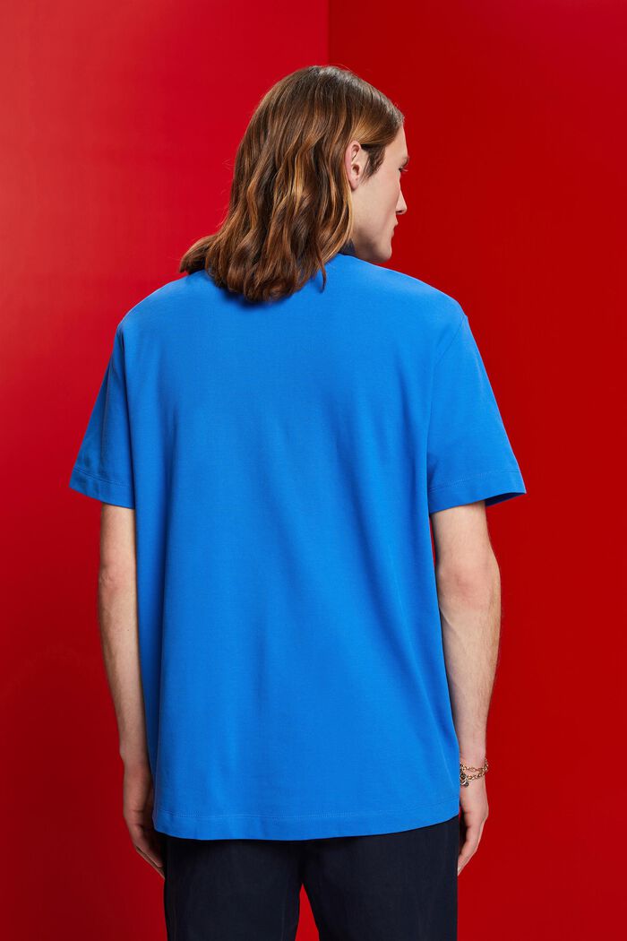 Cotton pique polo shirt, BRIGHT BLUE, detail image number 3