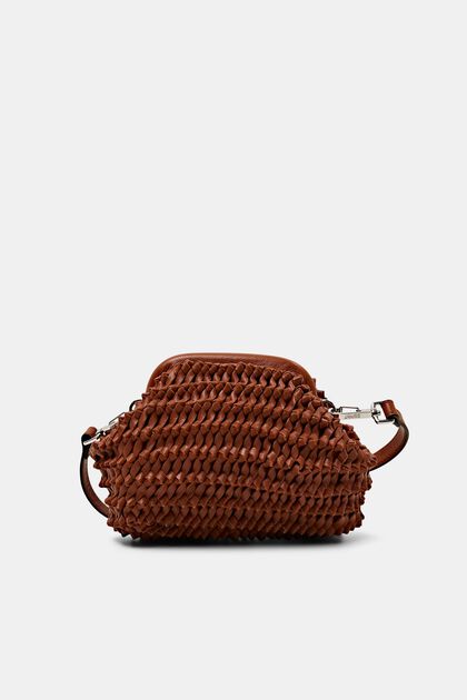 Leather shoulder bag in knotted design