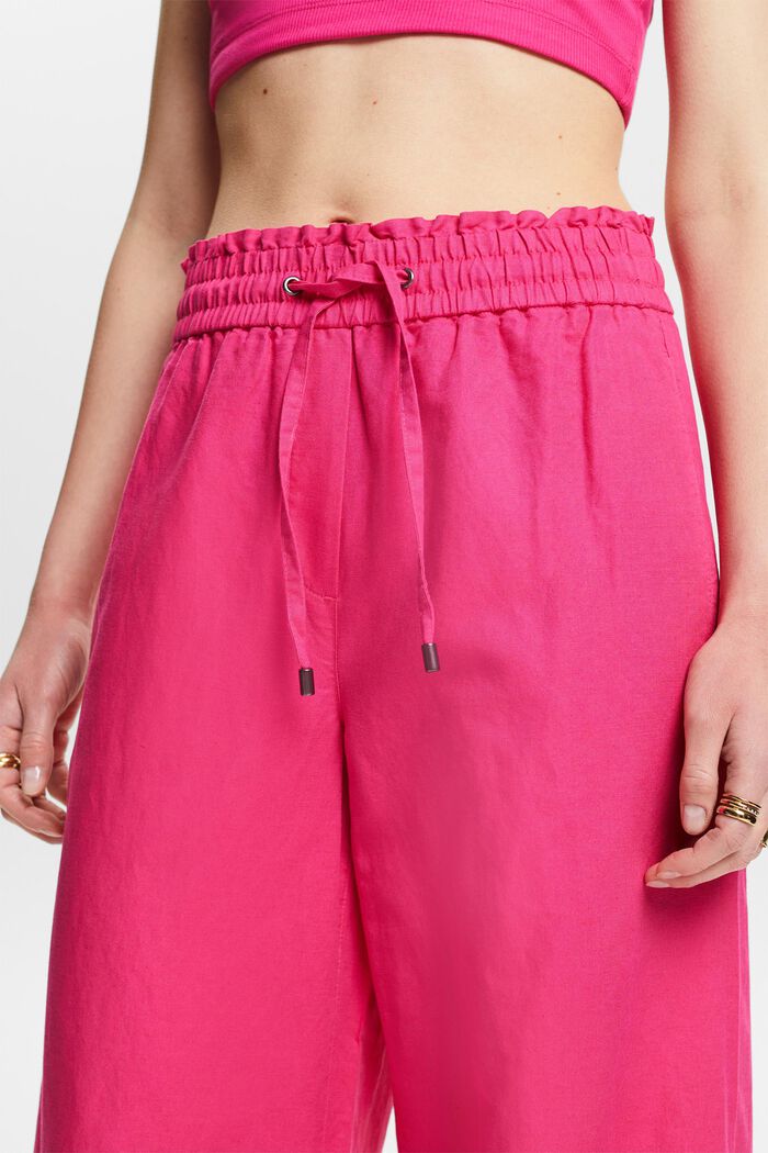Cotton-Linen Pants, PINK FUCHSIA, detail image number 4