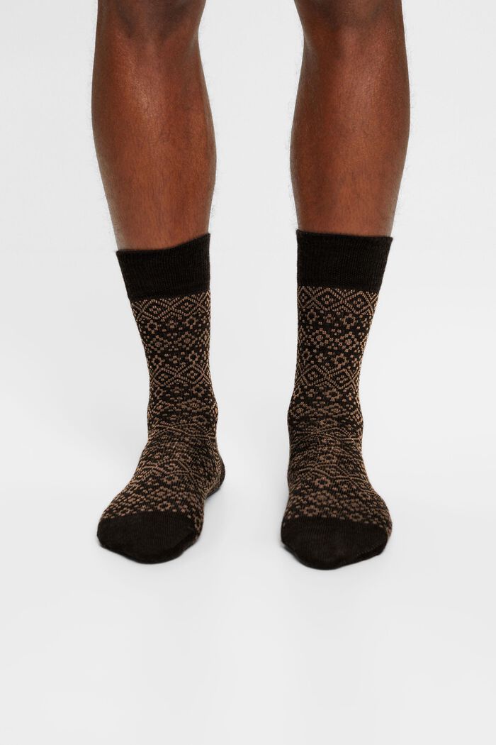 2-pack of wool blend socks with Fair Isle pattern