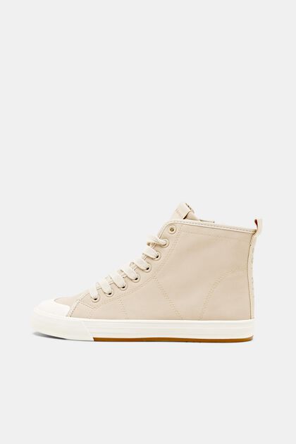 Faux leather high-top trainers