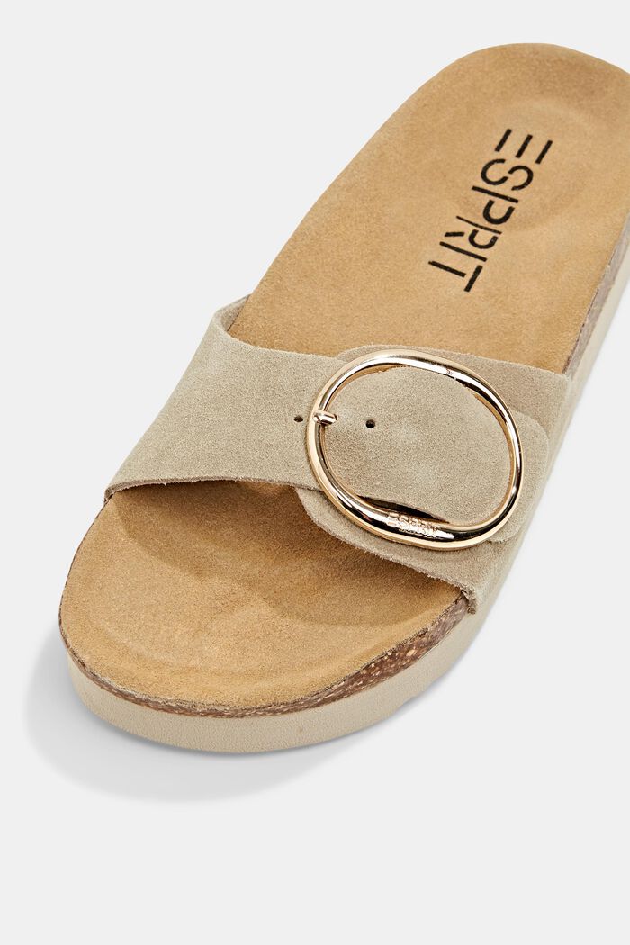 Slip-ons with a metal buckle, LIGHT BEIGE, detail image number 4