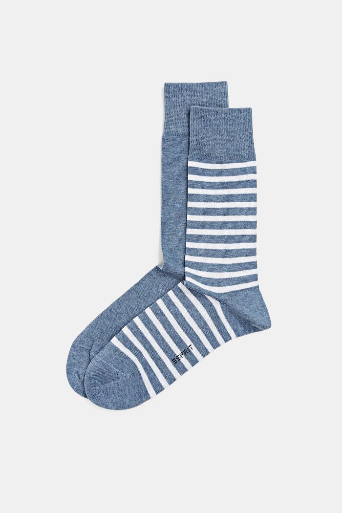 Double pack of socks made of blended organic cotton, LIGHT DENIM, detail image number 0