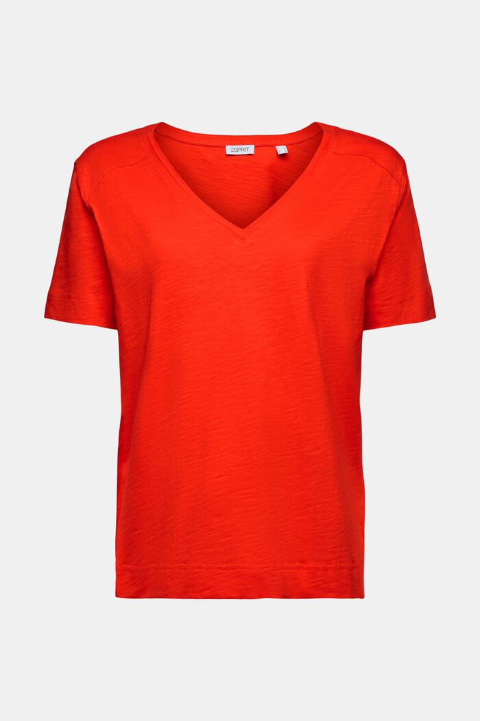 V-Neck Jersey T-Shirt, RED, detail image number 5