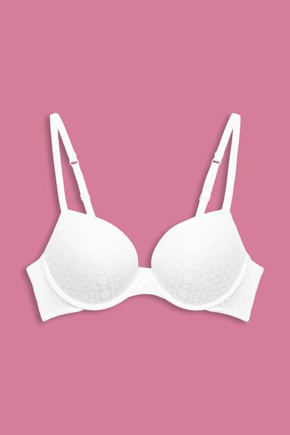 Recycled: push-up bra with lace trim