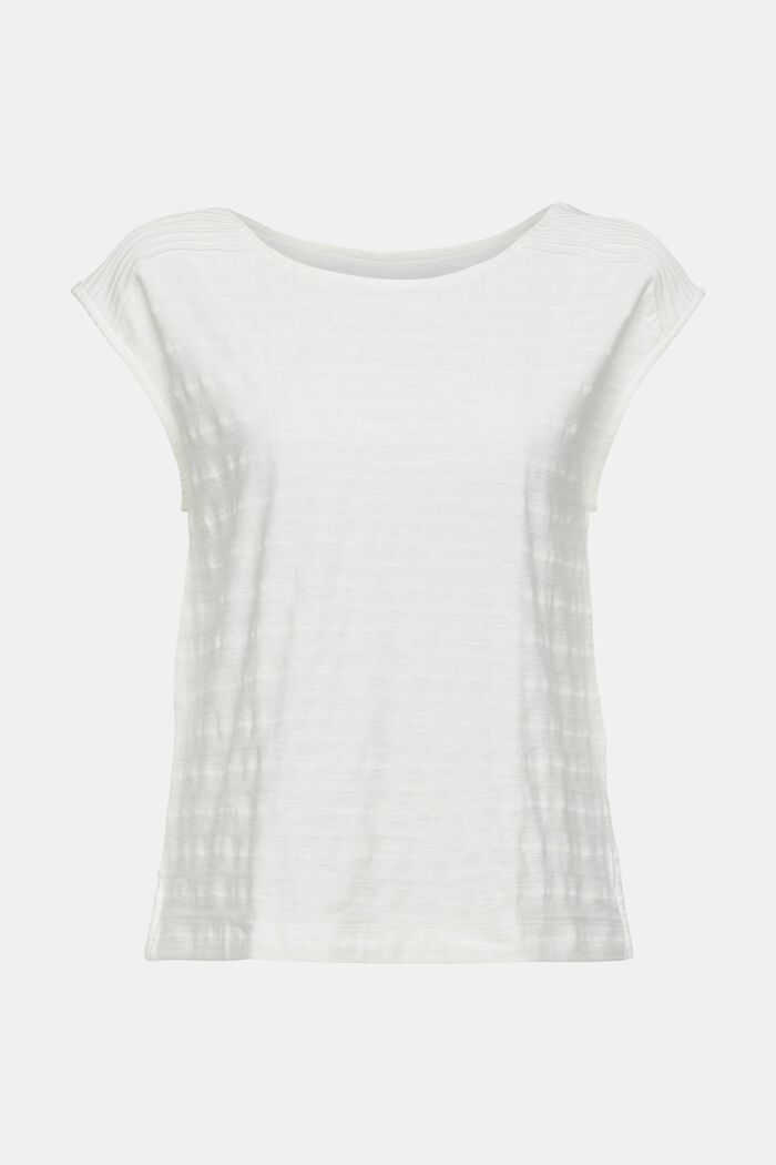 T-shirt with textured stripes, OFF WHITE, overview
