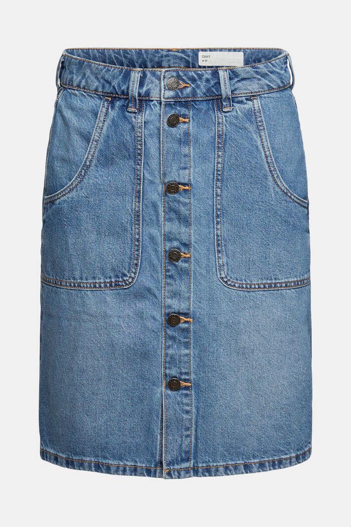 Denim skirt with a button placket, organic cotton