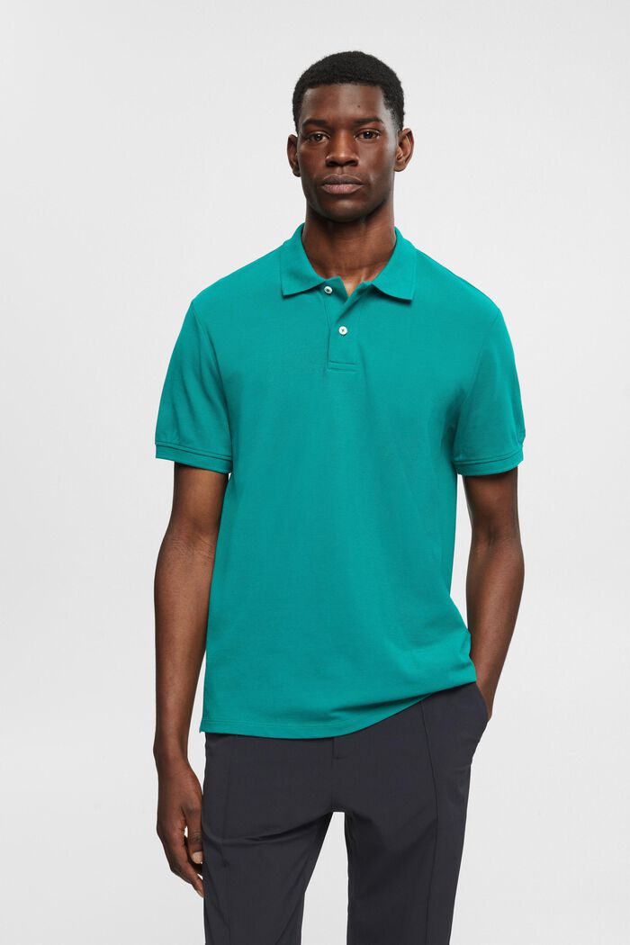 Slim fit polo shirt, EMERALD GREEN, detail image number 0