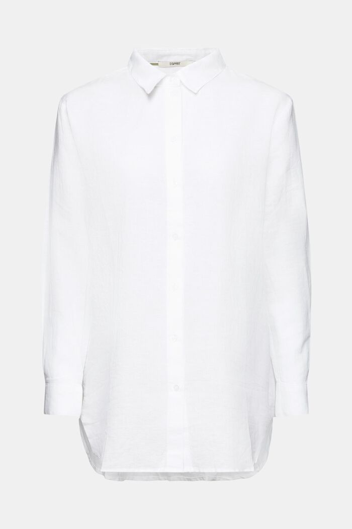 Linen-Cotton Shirt, WHITE, detail image number 6