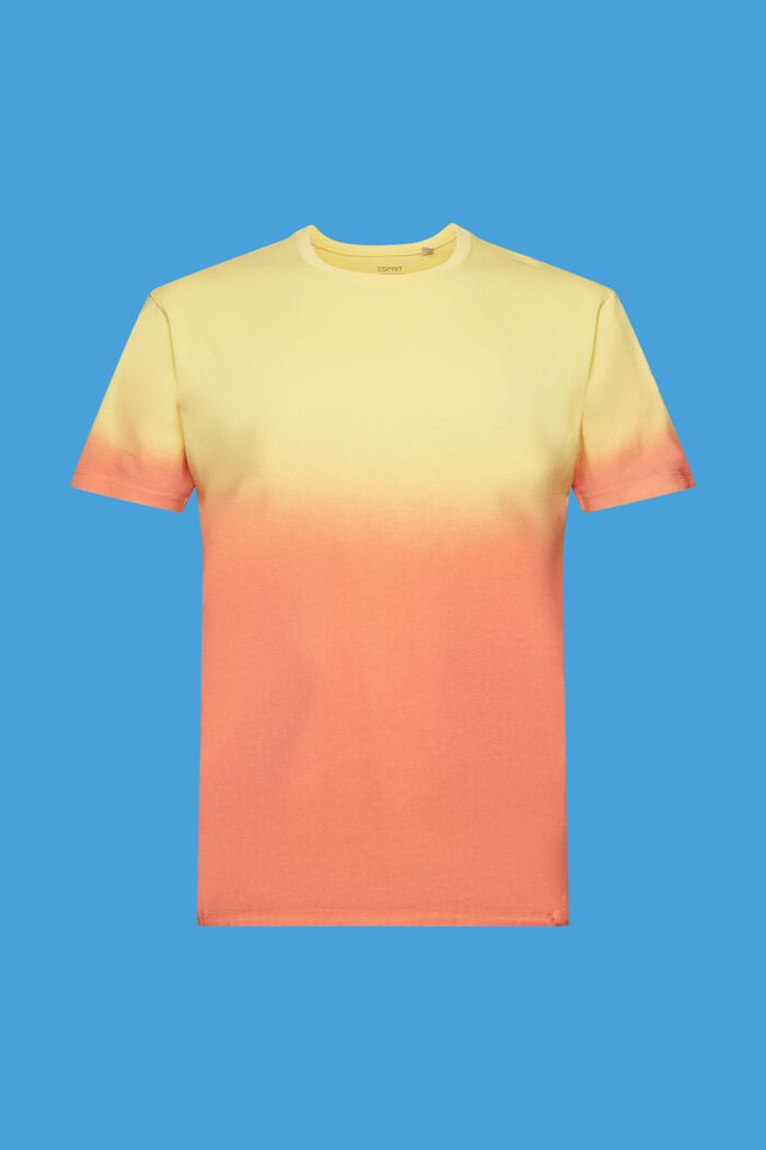 Two-tone fade-dyed T-shirt, LIGHT YELLOW, detail image number 6