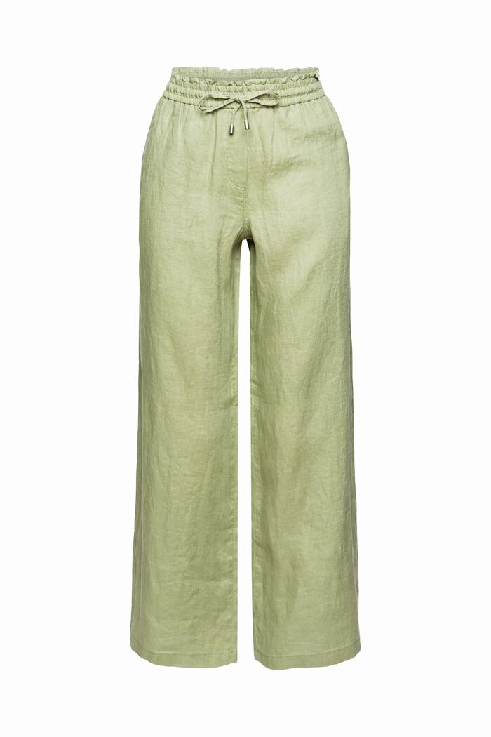 Linen trousers with a wide leg