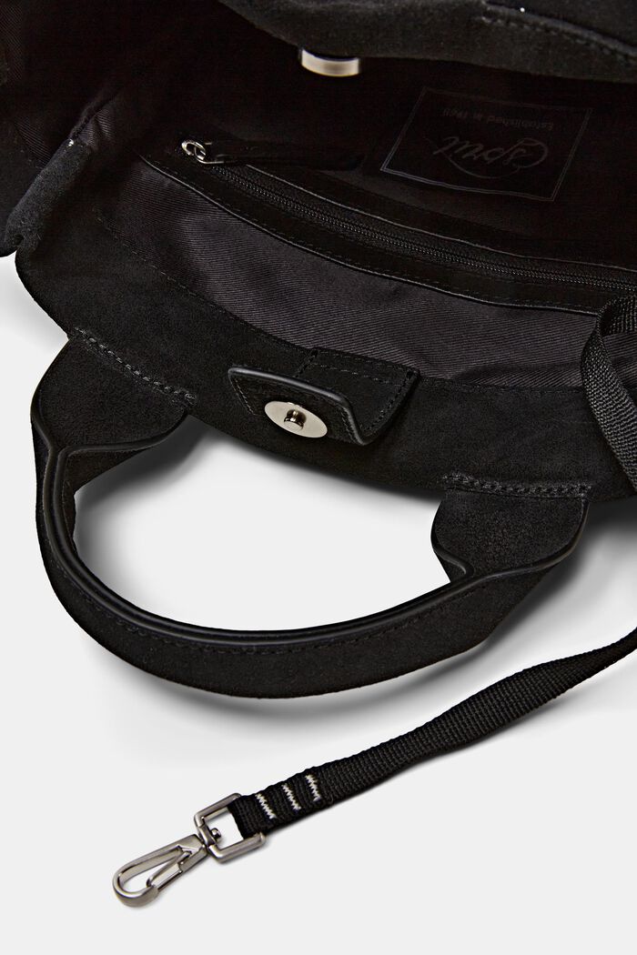ESPRIT - Suede-Paneled Top Handle Bag at our online shop