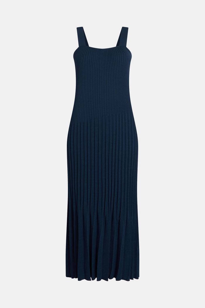 Pleated strap dress, NAVY, detail image number 6