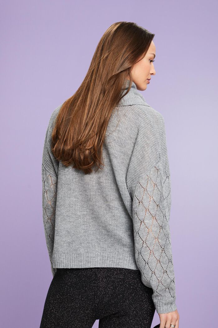 Cowl Neck Sweater, MEDIUM GREY, detail image number 2