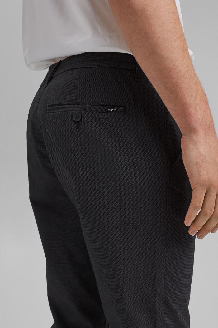 Two-tone suit trousers made of blended cotton, ANTHRACITE, detail image number 2