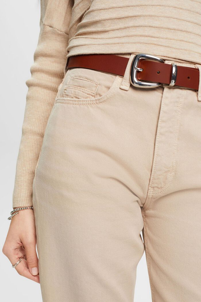 Leather belt with a metal buckle, RUST BROWN, detail image number 2