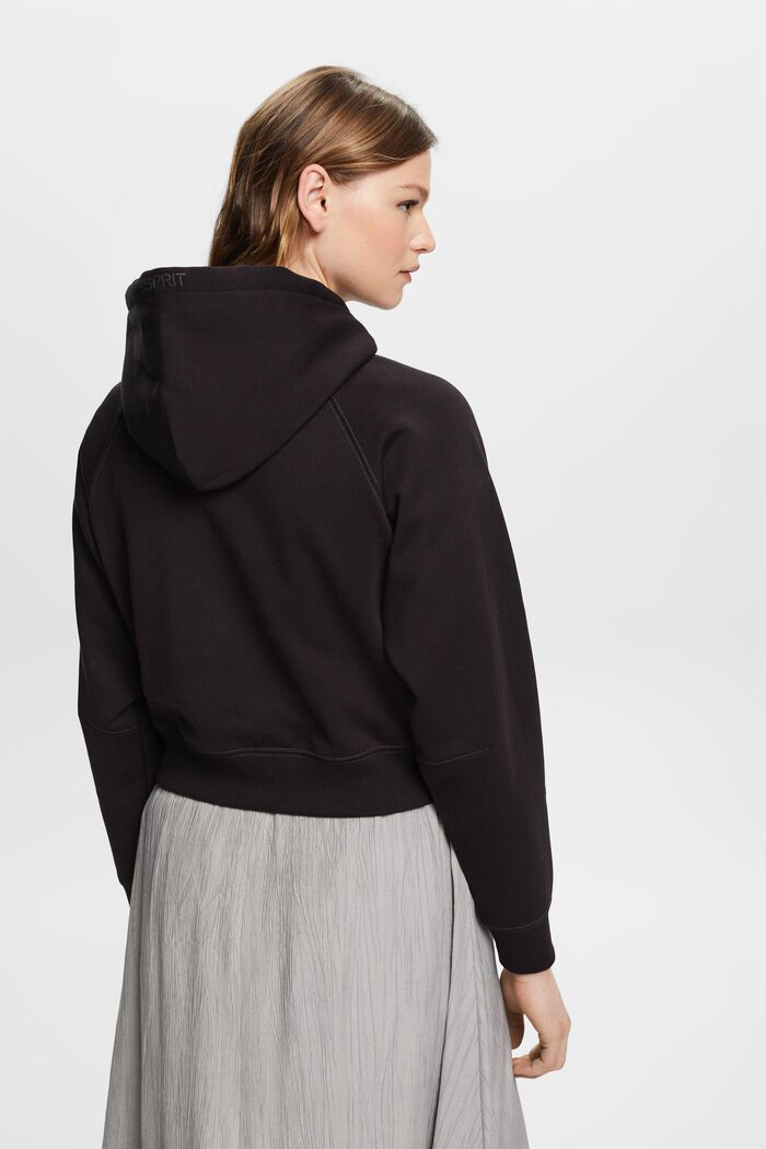 Cropped hoodie with dolphin logo, BLACK, detail image number 3