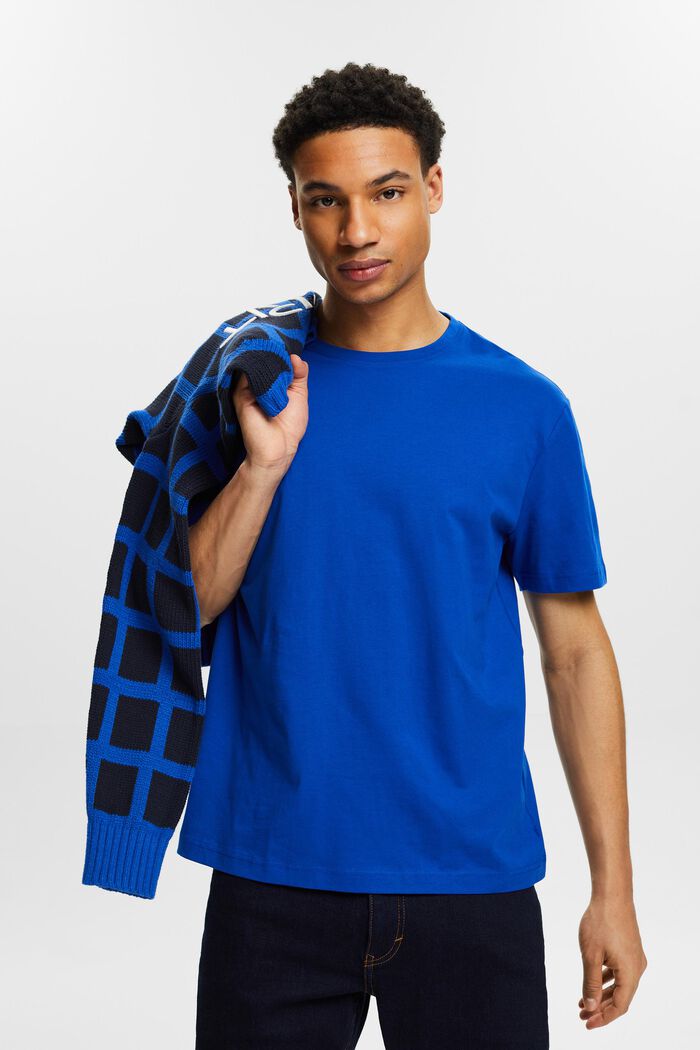 Short-Sleeve Crewneck T-Shirt, BRIGHT BLUE, detail image number 0