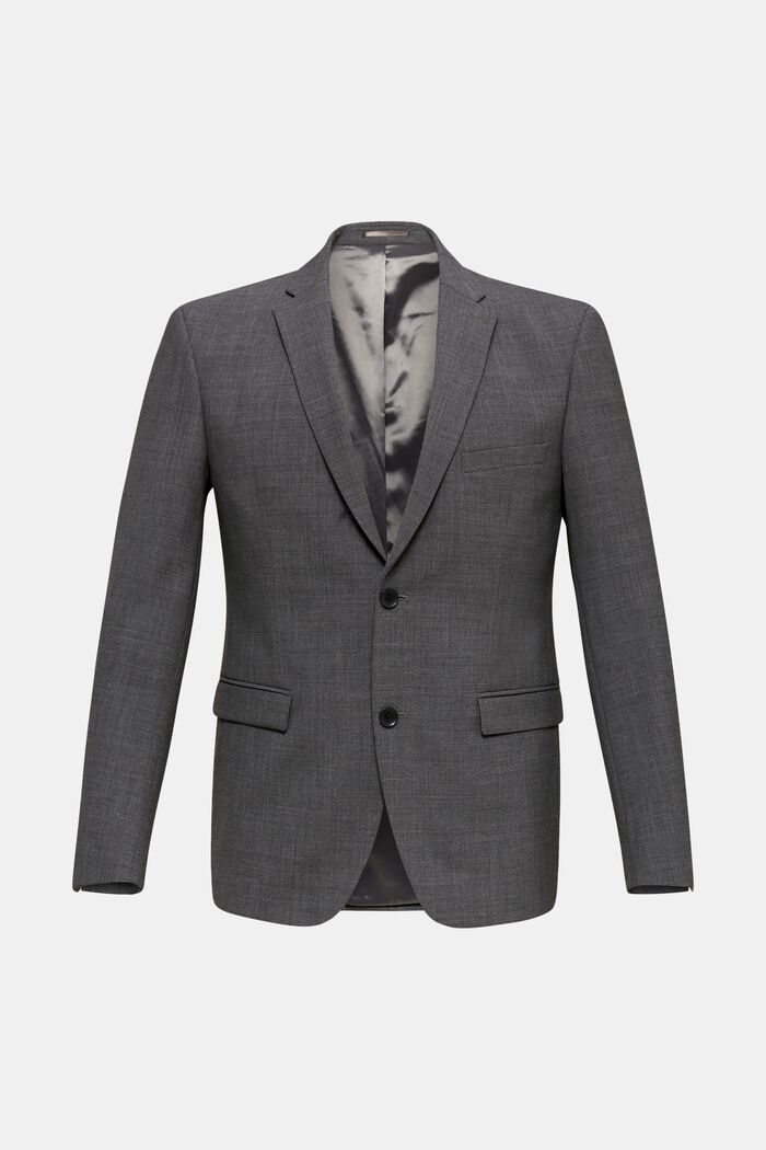 ACTIVE SUIT tailored jacket, wool blend, DARK GREY, detail image number 0