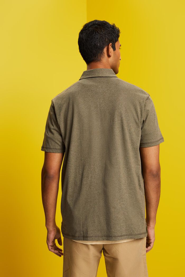 Cotton Jersey Polo Shirt, KHAKI GREEN, detail image number 3