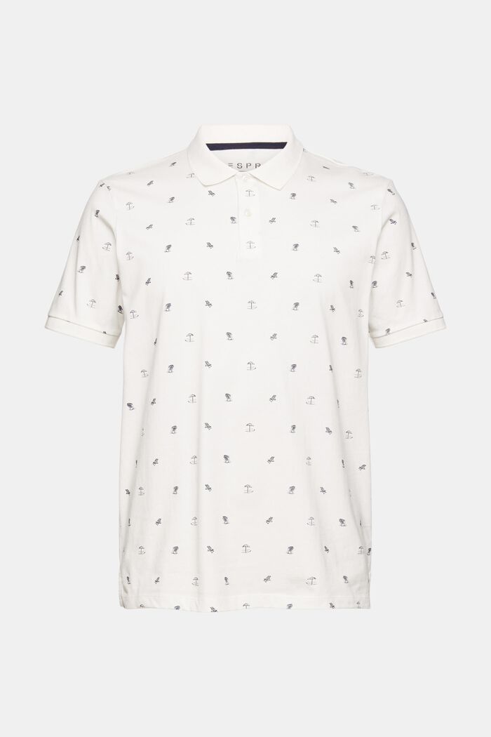 Jersey polo shirt with a print, OFF WHITE, overview