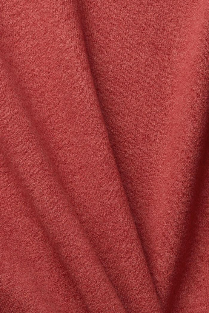 Wool blend: open cardigan, TERRACOTTA, detail image number 1
