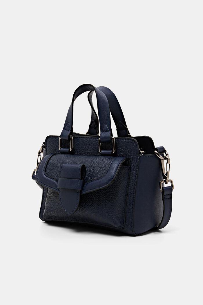 Faux leather city bag, NAVY, detail image number 2