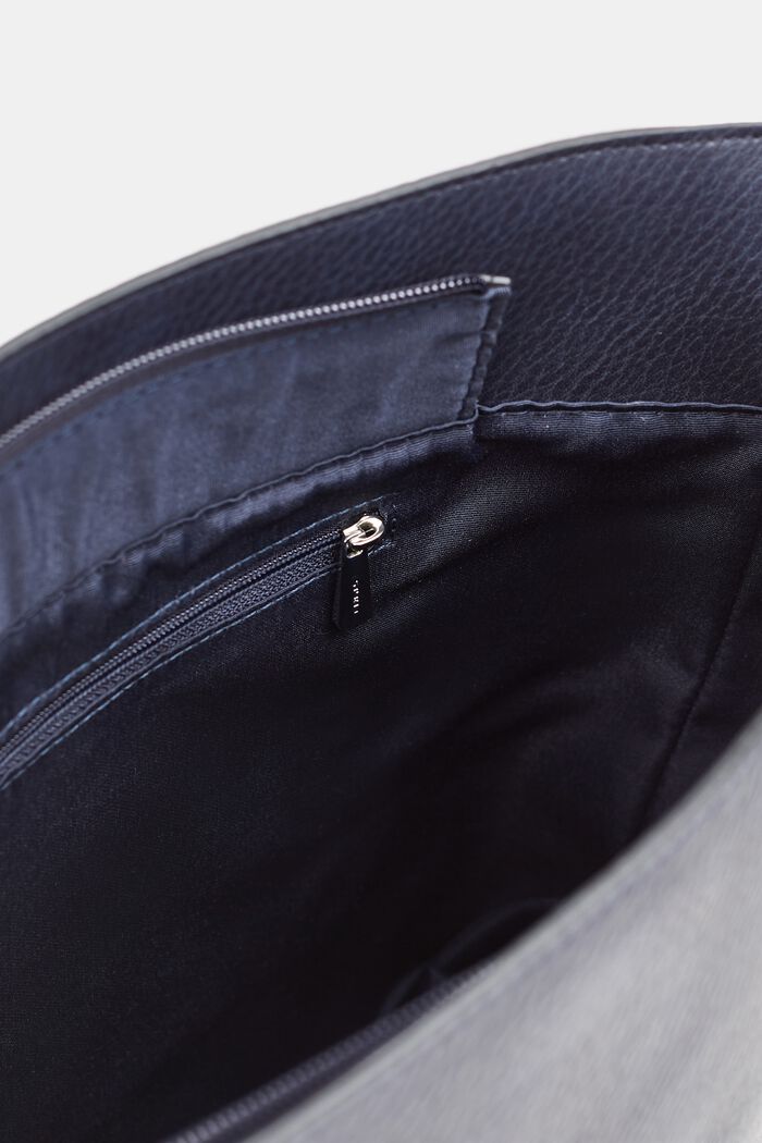 Faux Leather Hobo Shoulder Bag, NAVY, detail image number 3