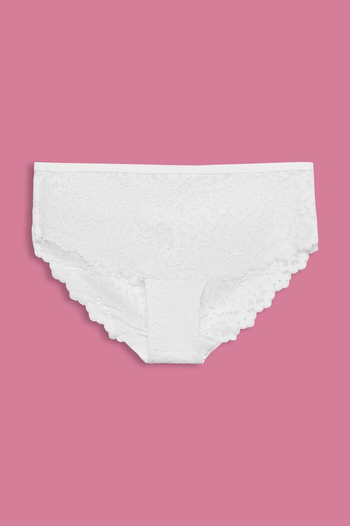 Floral Lace Hipster Briefs, OFF WHITE, detail image number 4