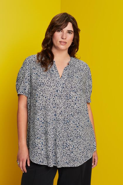 ESPRIT - CURVY Patterned blouse, LENZING™ ECOVERO™ at our online shop