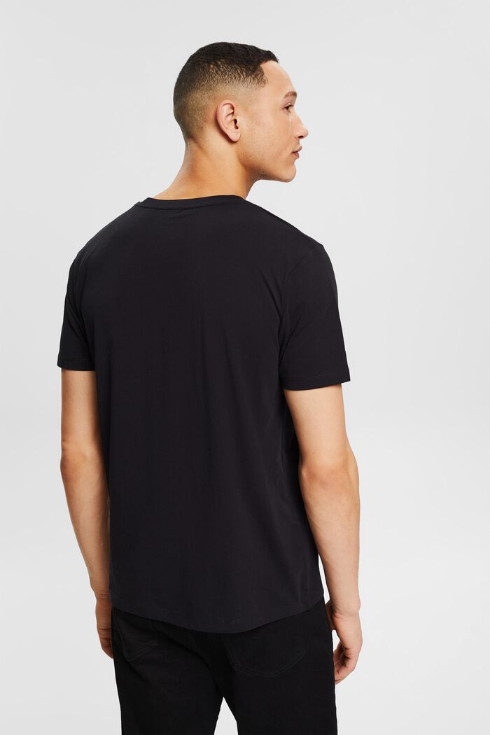 Jersey T-shirt with a logo print, BLACK, detail image number 3
