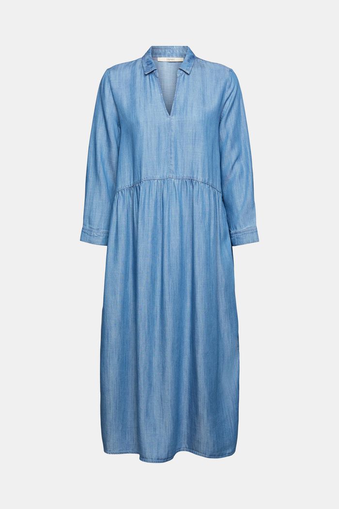Made of TENCEL™: denim-effect midi dress, BLUE MEDIUM WASHED, detail image number 2