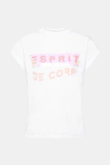 T-shirt with sequins and print