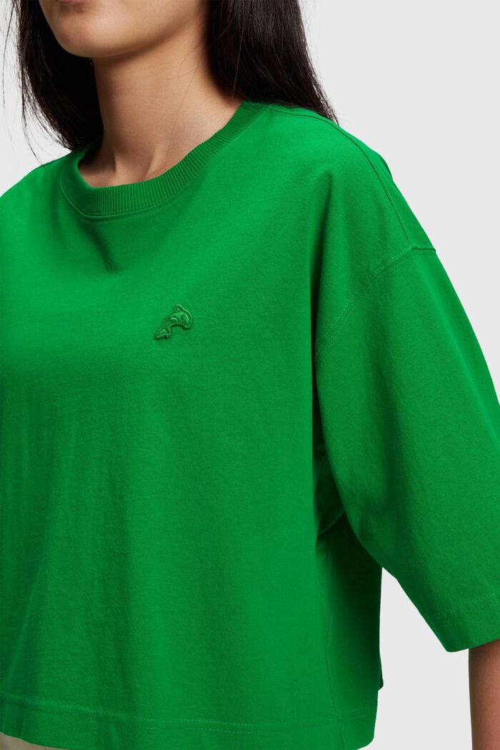 Color Dolphin Cropped T-shirt, GREEN, detail image number 2