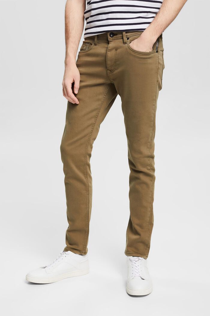Stretch jeans in blended cotton, FOREST GREEN, detail image number 0