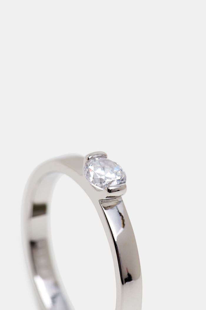 Ring with zirconia, sterling silver, SILVER, detail image number 1