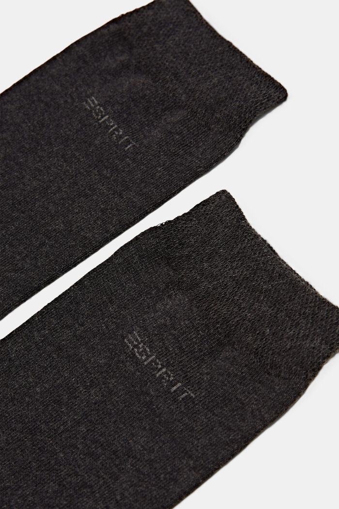 Double pack of socks made of blended organic cotton, ANTHRACITE MELANGE, detail image number 1