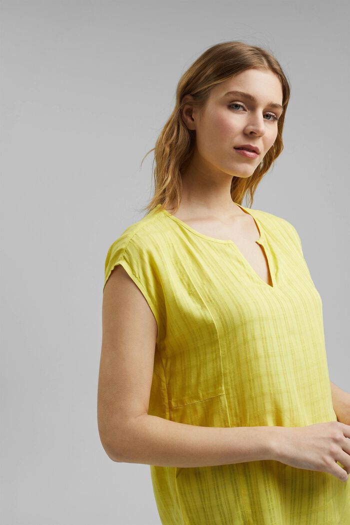 Blouse top made of LENZING™ ECOVERO™, BRIGHT YELLOW, detail image number 6