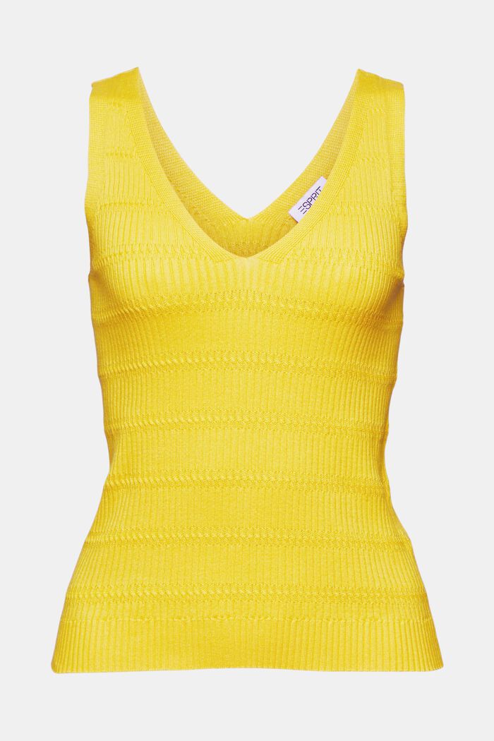 V-Neck Sweater Tank, YELLOW, detail image number 5