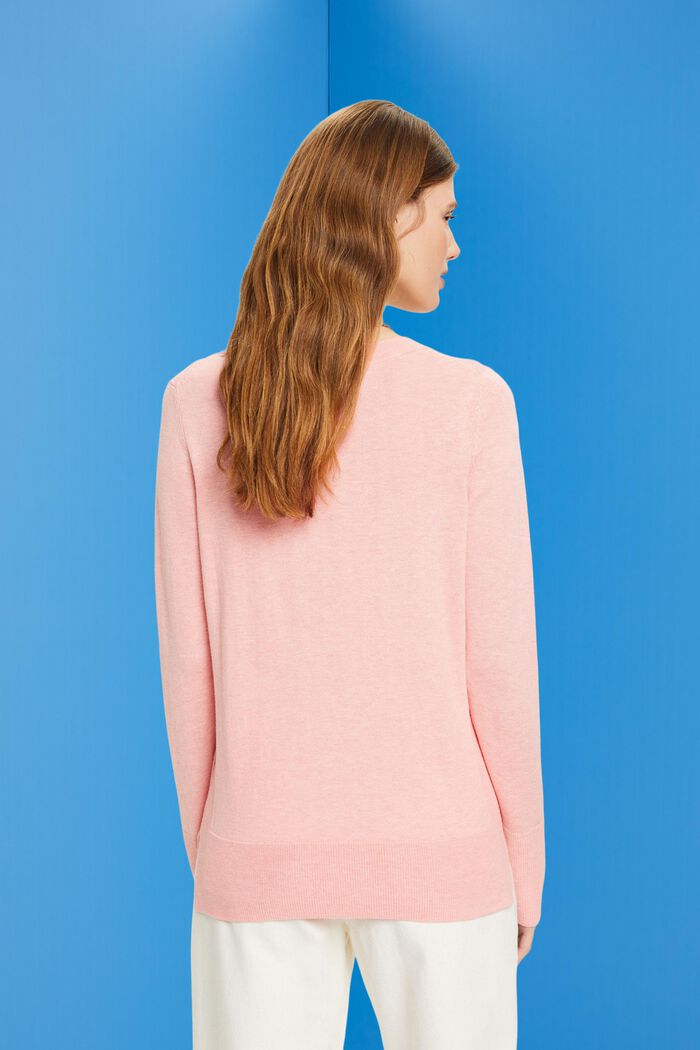 Light knit jumper with high-low hem, PINK, detail image number 3