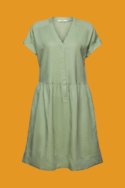 Cotton Linen Shirt Dress