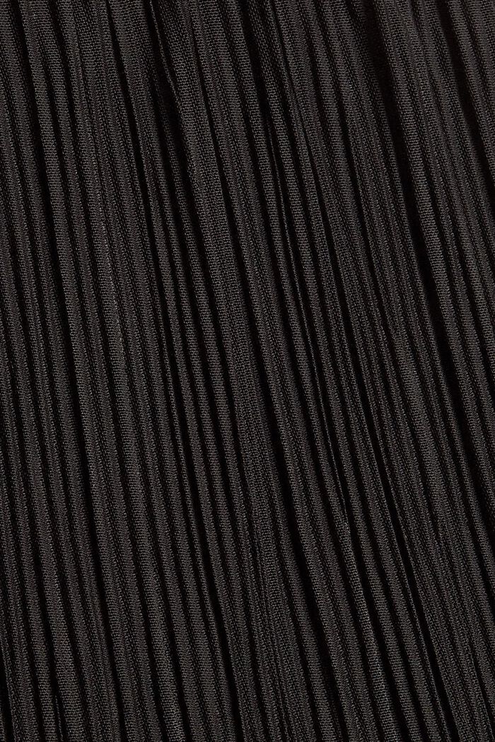 Pleated flounce detail dress, BLACK, detail image number 4