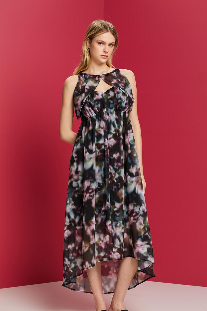 ESPRIT - Recycled: patterned chiffon midi dress at our online shop