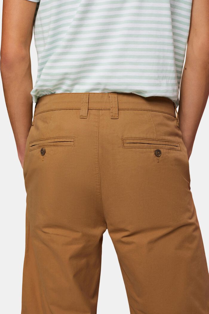 Sustainable cotton chino style shorts, CAMEL, detail image number 3