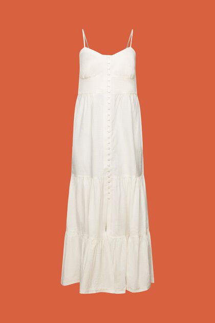 Tiered Button Front Maxi Dress