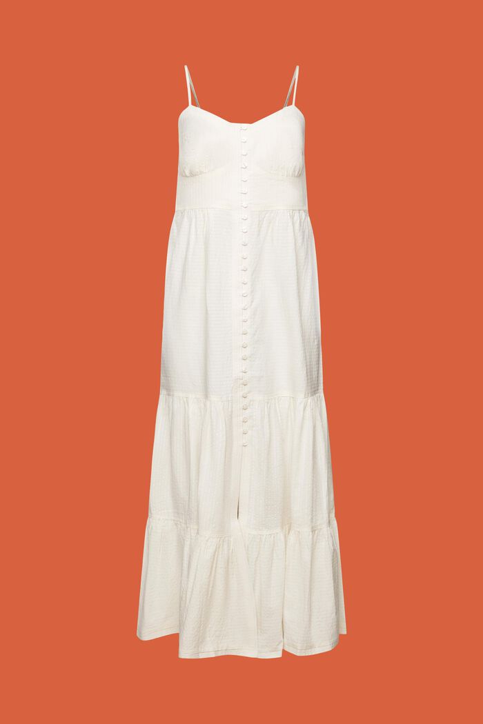 Tiered Button Front Maxi Dress, WHITE, detail image number 6