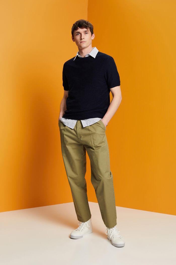 Short-sleeve jumper, cotton-linen blend, NAVY, detail image number 4