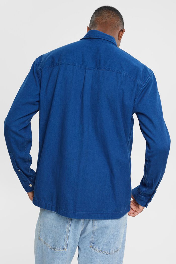 Solid twill shirt, DARK BLUE, detail image number 3