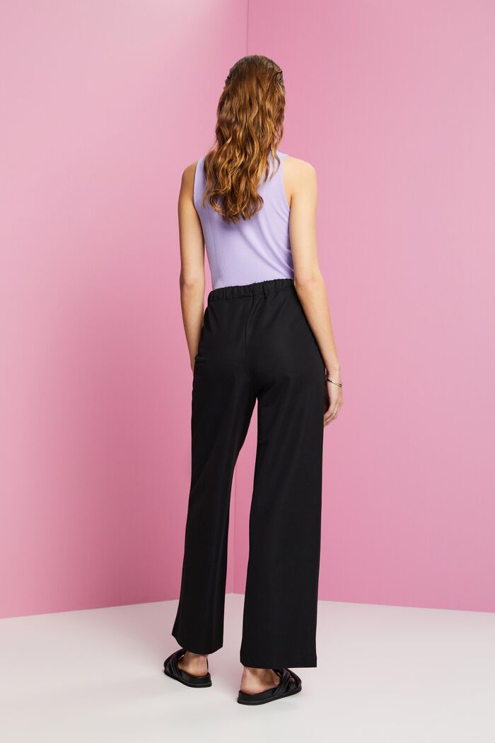 Wide leg pull-on trousers, BLACK, detail image number 3